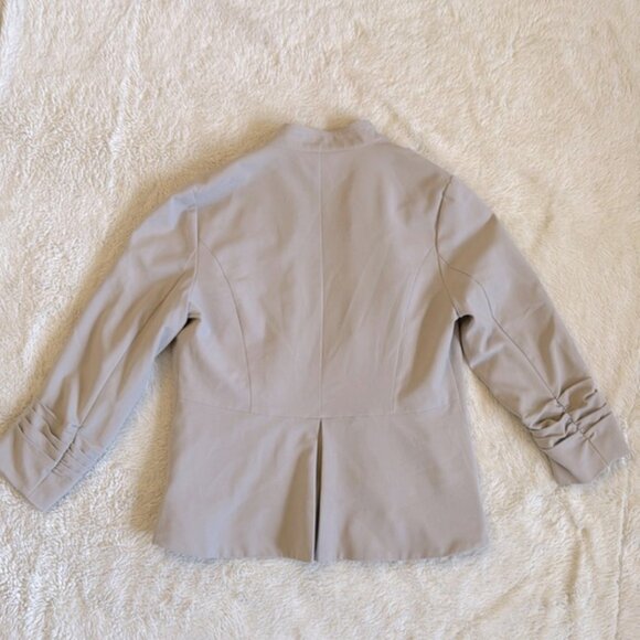 Beige Ruffle Silver Button Blazer - Picture 3 of 5